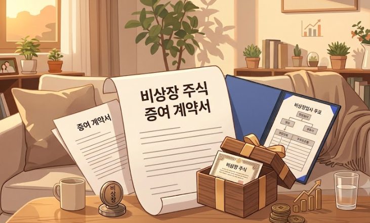 비상장주식 증여 계약서 일러스트